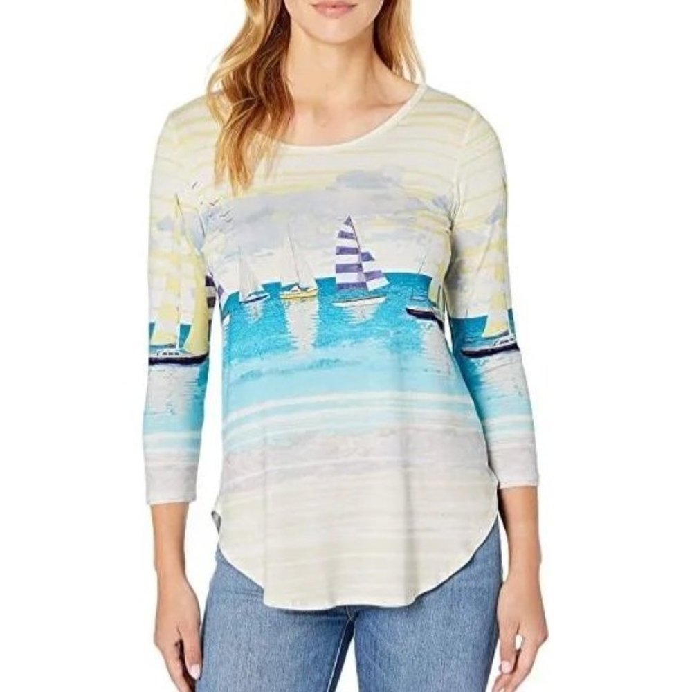 Karen Kane Printed Shirttail Tee